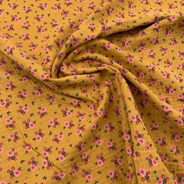 Gaze Dupla Floral - Amarelo