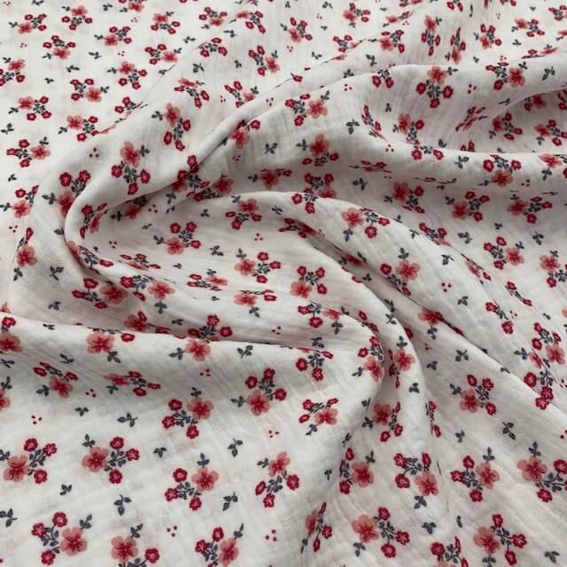 Gaze Dupla Floral - Branco