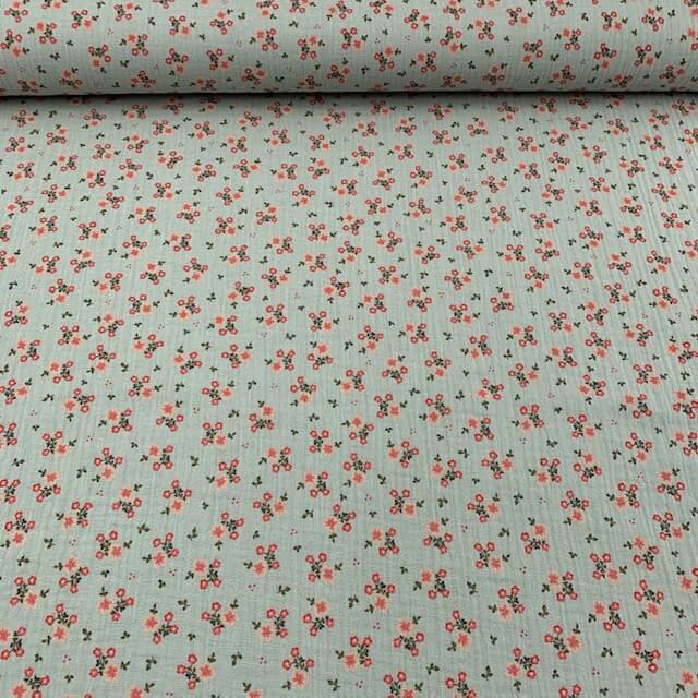 Gaze Dupla Floral - Verde Menta