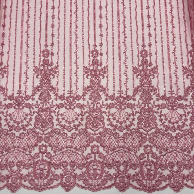 Renda Barra Sequins - Rosa Velho
