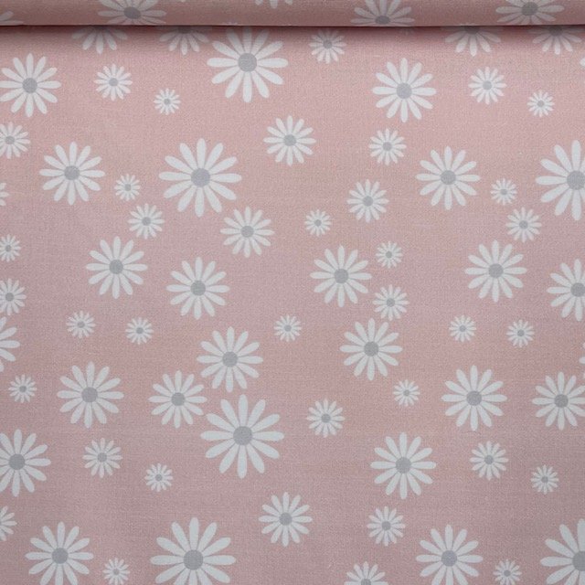 Popeline Flowery - Rosa Claro