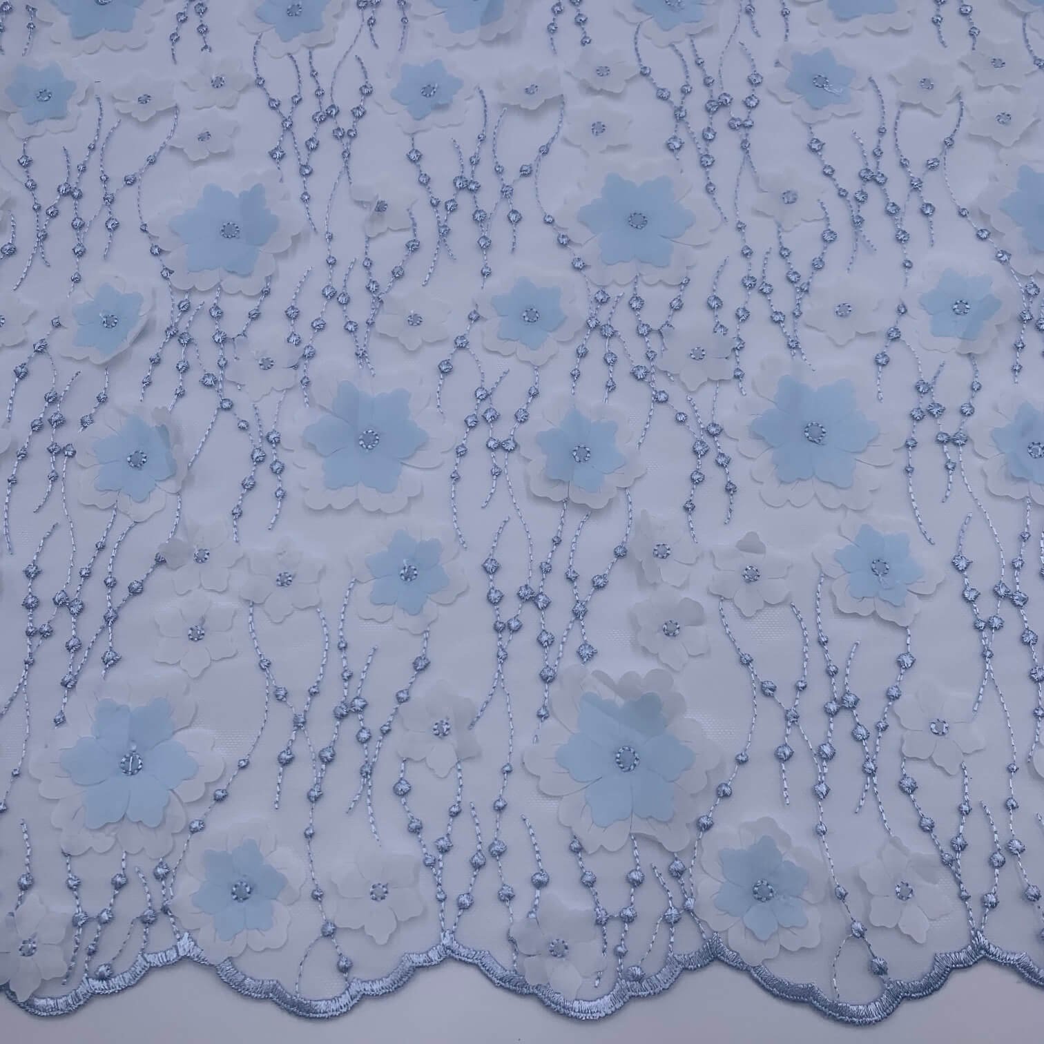 Renda Flor 3D - Azul Claro