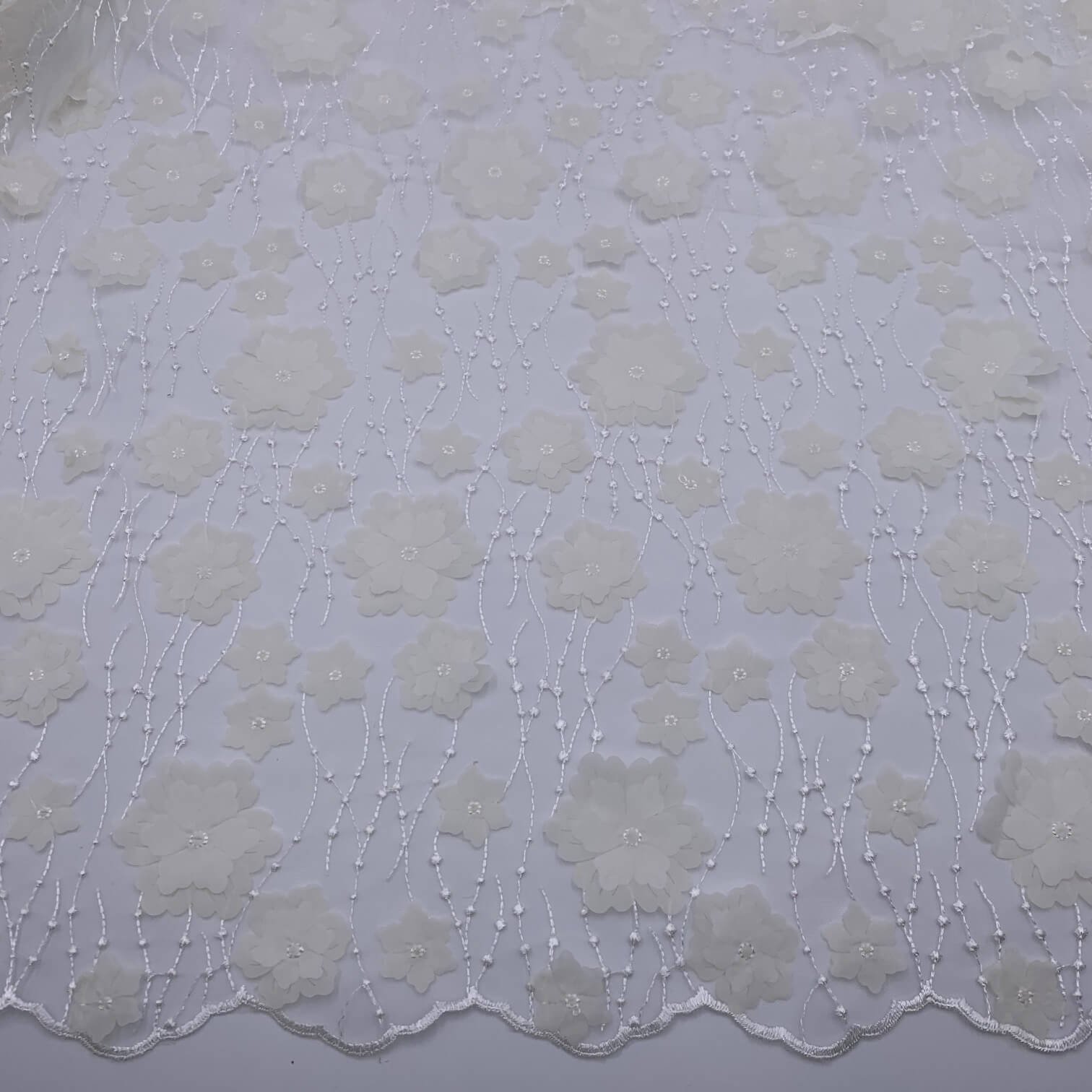 Renda Flor 3D - Pérola