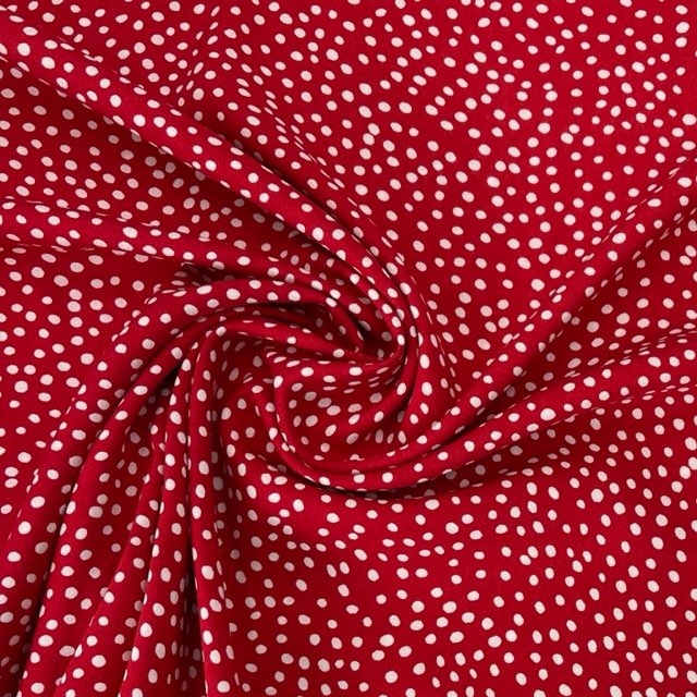 Viscose Estampada Pintas - Vermelho